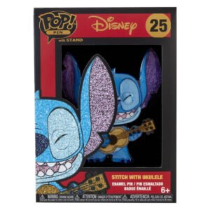 Funko Pop Pin: Disney Lilo y Stitch - Stitch Con Ukelele Pin Esmaltado