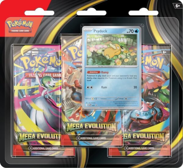 img_6442 Pokemon TCG - Mega Evolution – 3 Pack Blister (Psyduck) EN INGLÉS