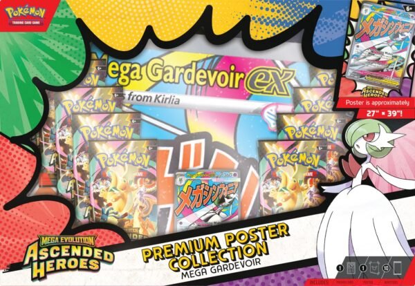 Pokemon TCG - Ascended Heores - Premium Poster Collection - MEGA GARDEVOIR - Inglés