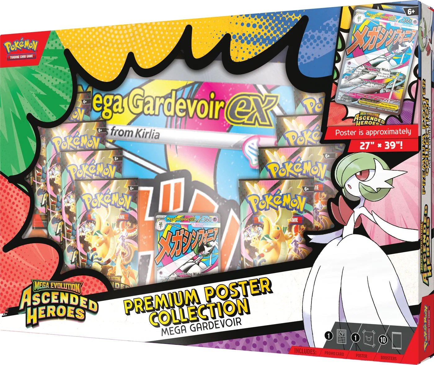 Pokemon TCG – Ascended Heores – Premium Poster Collection – MEGA GARDEVOIR – Inglés