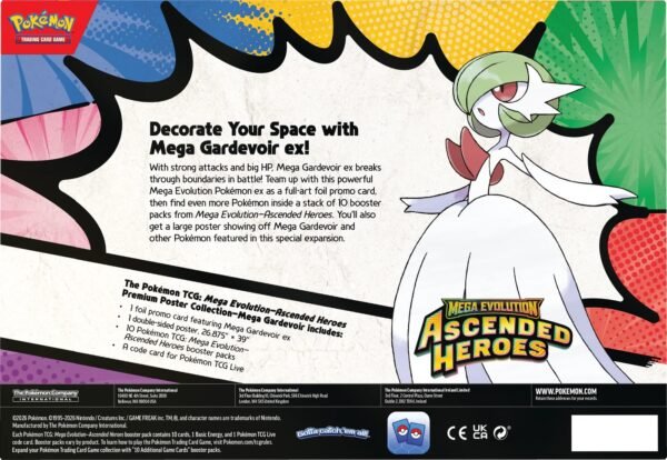Pokemon TCG - Ascended Heores - Premium Poster Collection - MEGA GARDEVOIR - Inglés