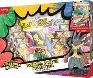 Pokemon TCG - Ascended Heores - Premium Poster Collection - MEGA LUCARIO - Inglés