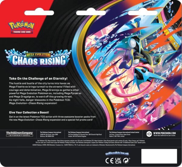 POKEMON TCG - CHAOS RISING - 3-PACK BLISTER (INGLÉS)