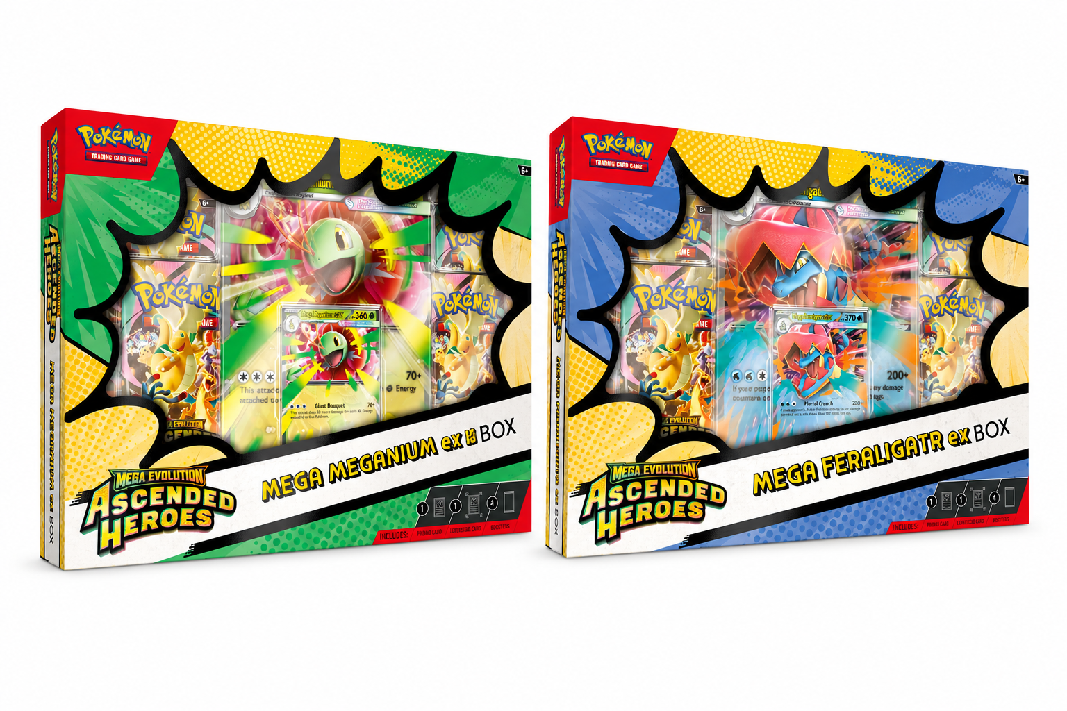 Ascended Heroes – Mega Feraligatr ex Box – Mega Meganium ex Box (PAR) inglés